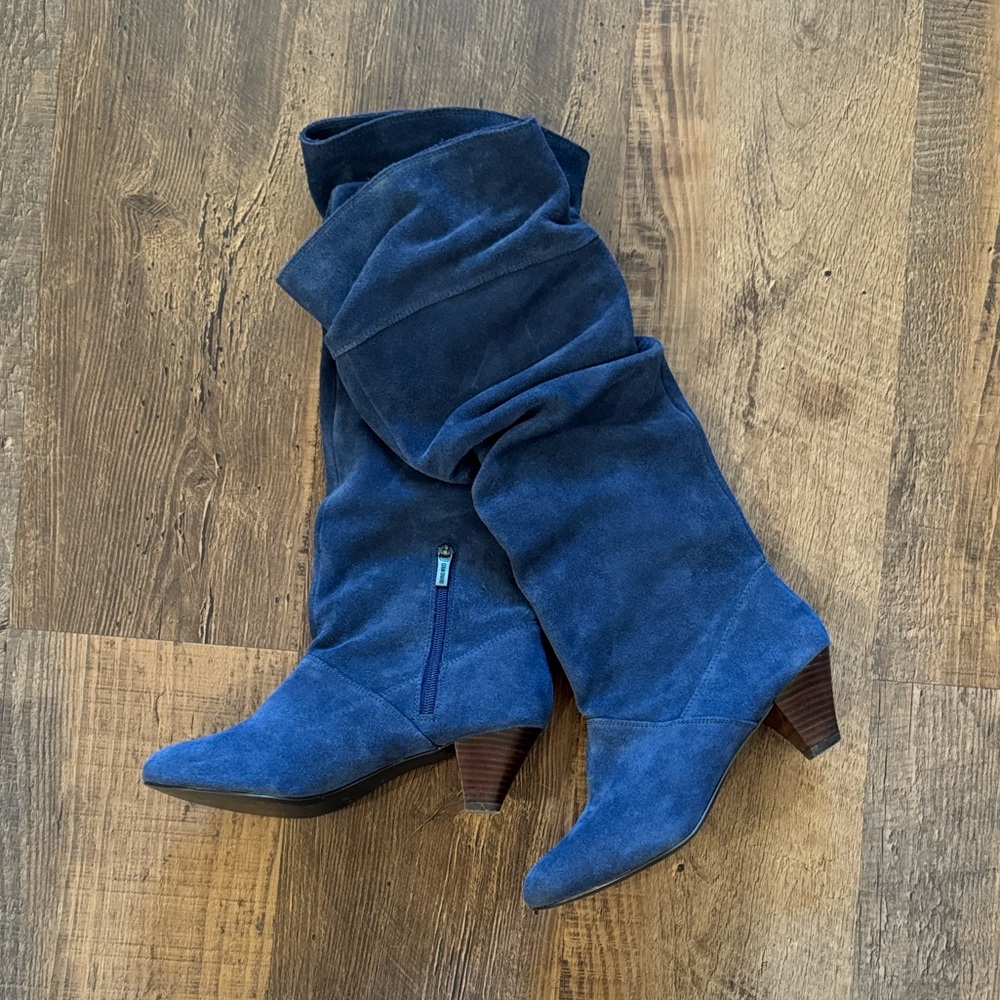 Blue Suede Heeled Boots — Colin Stuart - Picture 1 of 8